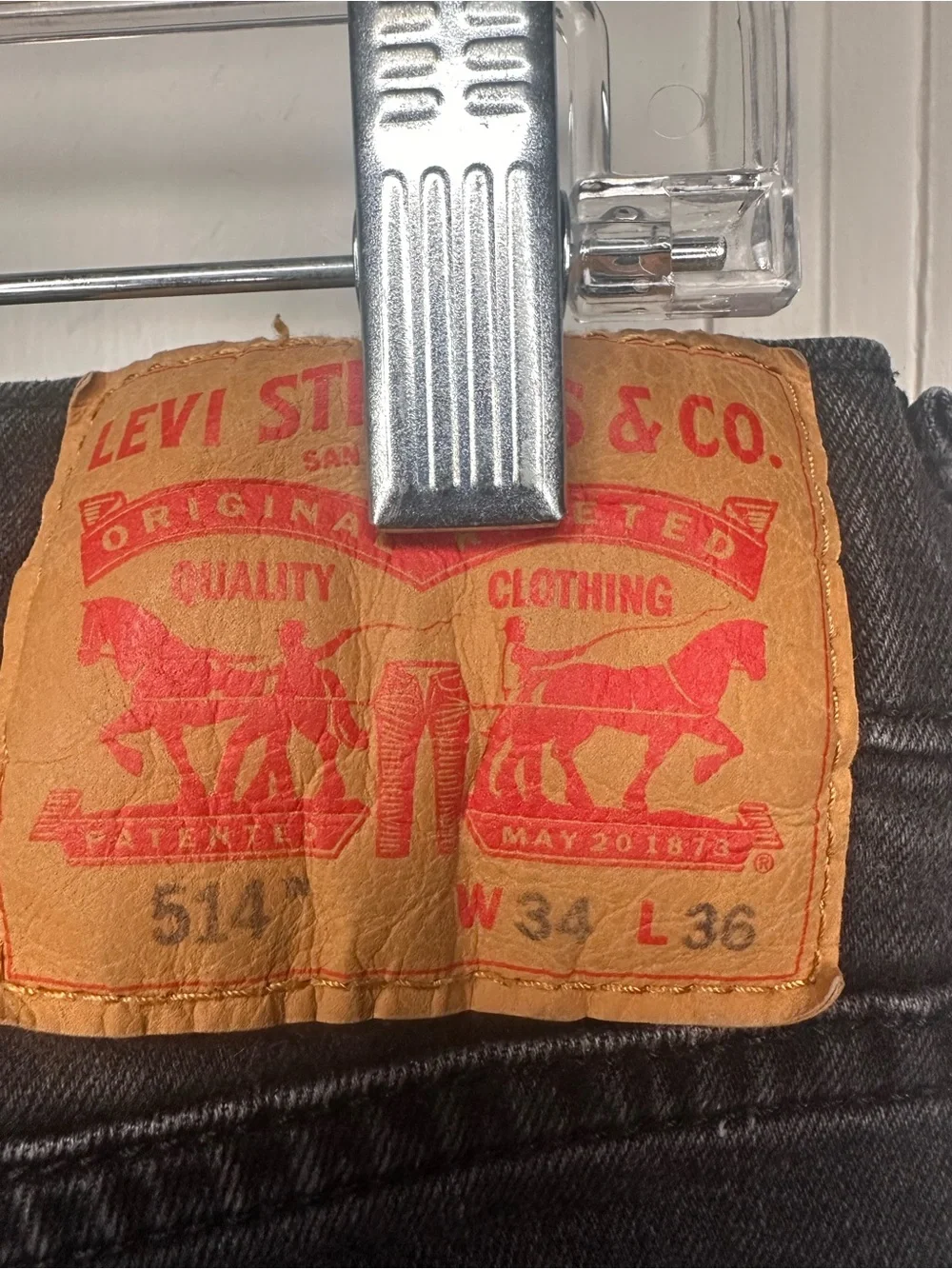 Levi's 514 Men's Black Straight Jeans 34x36
